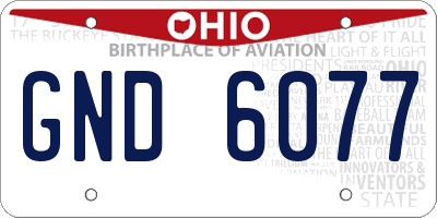 OH license plate GND6077