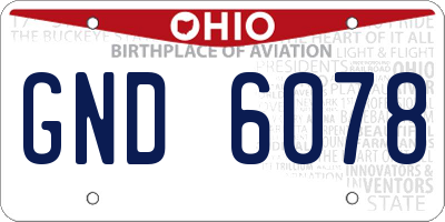 OH license plate GND6078