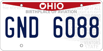 OH license plate GND6088