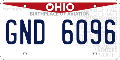 OH license plate GND6096