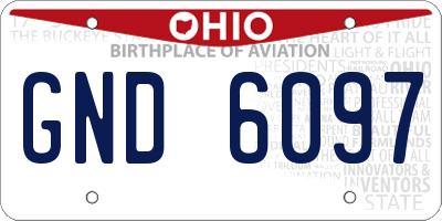OH license plate GND6097