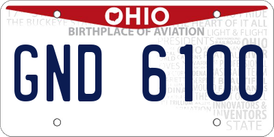 OH license plate GND6100