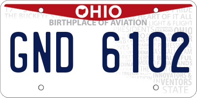OH license plate GND6102
