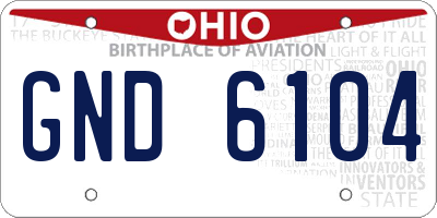 OH license plate GND6104
