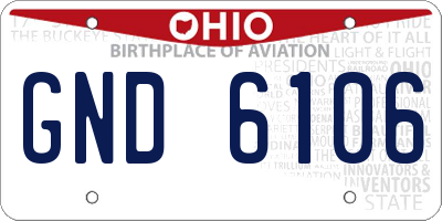 OH license plate GND6106