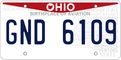 OH license plate GND6109