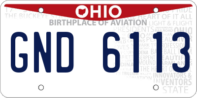 OH license plate GND6113
