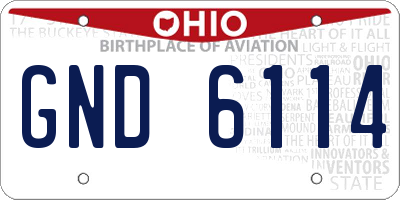 OH license plate GND6114