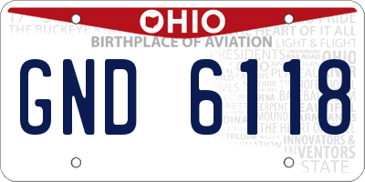 OH license plate GND6118