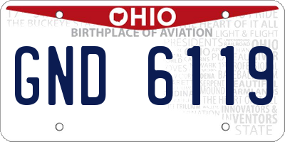 OH license plate GND6119