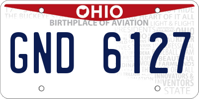OH license plate GND6127