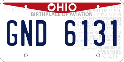 OH license plate GND6131