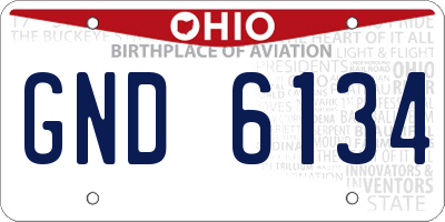 OH license plate GND6134