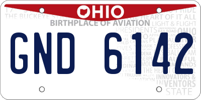 OH license plate GND6142