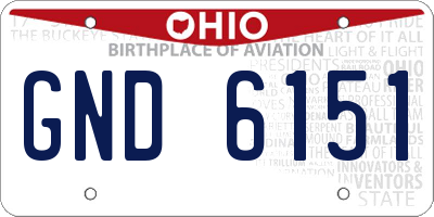 OH license plate GND6151