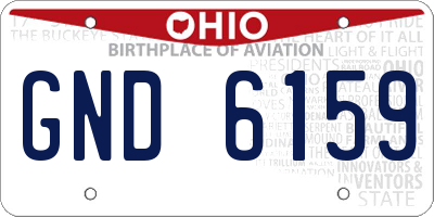 OH license plate GND6159