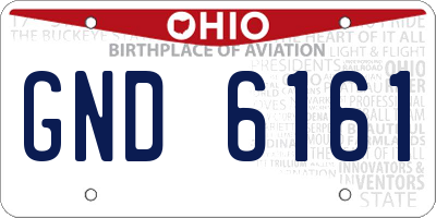 OH license plate GND6161