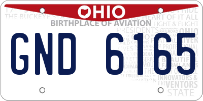 OH license plate GND6165