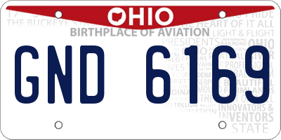 OH license plate GND6169