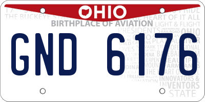 OH license plate GND6176