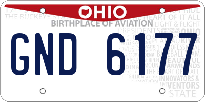 OH license plate GND6177