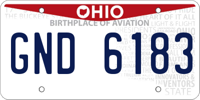 OH license plate GND6183