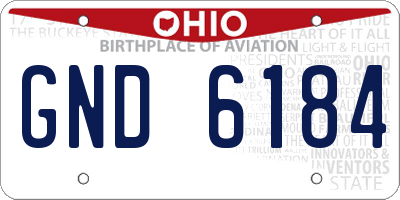 OH license plate GND6184