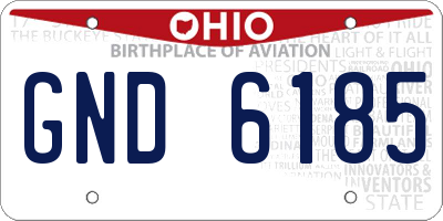 OH license plate GND6185