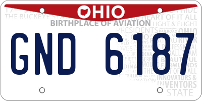 OH license plate GND6187