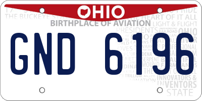 OH license plate GND6196