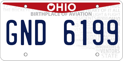 OH license plate GND6199