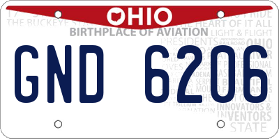 OH license plate GND6206