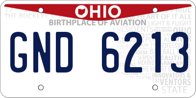 OH license plate GND6213