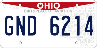 OH license plate GND6214