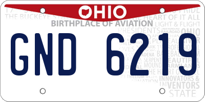 OH license plate GND6219