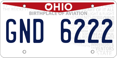 OH license plate GND6222