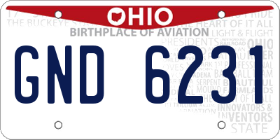 OH license plate GND6231