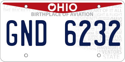 OH license plate GND6232