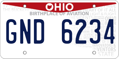 OH license plate GND6234