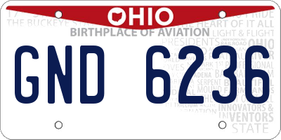 OH license plate GND6236