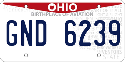 OH license plate GND6239