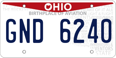 OH license plate GND6240