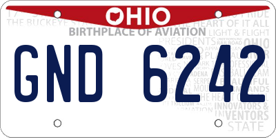 OH license plate GND6242