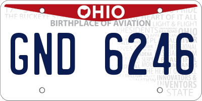 OH license plate GND6246