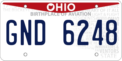 OH license plate GND6248