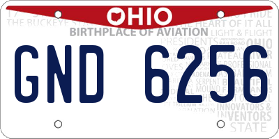 OH license plate GND6256