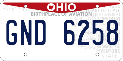 OH license plate GND6258