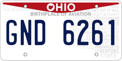 OH license plate GND6261