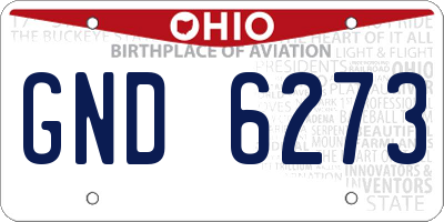 OH license plate GND6273