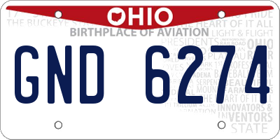 OH license plate GND6274